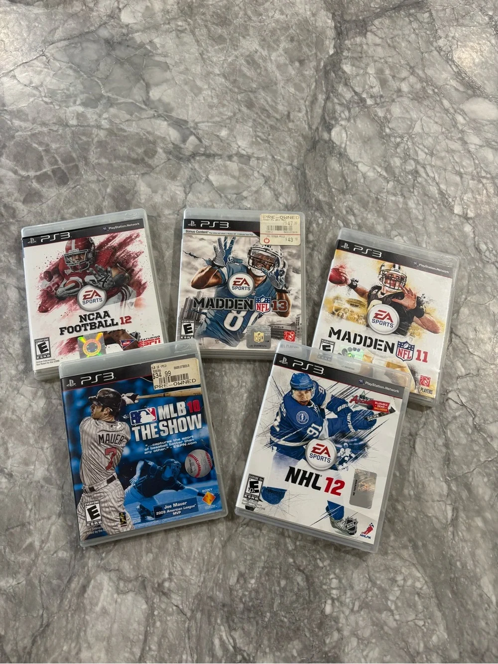 EA Sports PS3 Game Bundle - NCAA Football, Madden, NHL, MLB